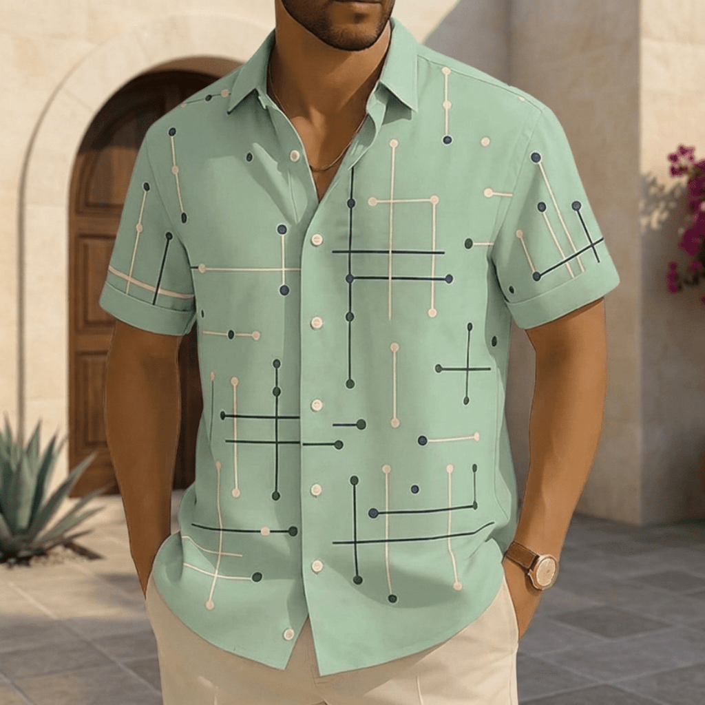 Camisa Horizonte™ – Corte Relajado y Estampado Geométrico - vittoria stile