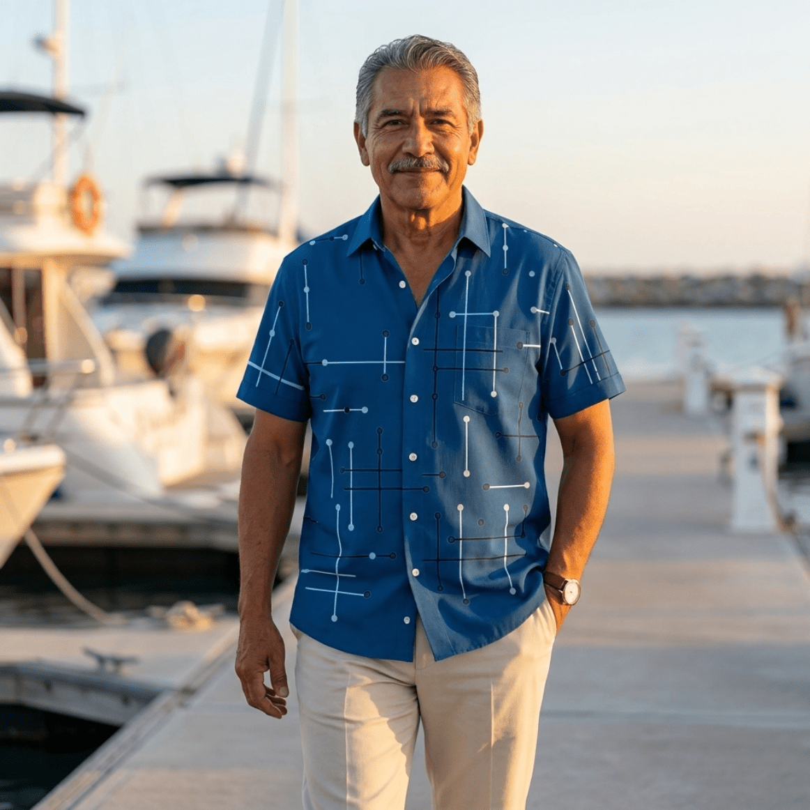 Camisa Horizonte™ – Corte Relajado y Estampado Geométrico - vittoria stile