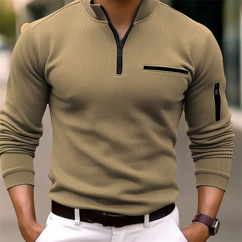 🧥 Camiseta de manga larga para hombre con cremallera – Moderna, masculina y elegante - vittoria stile