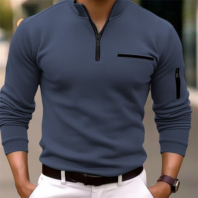 🧥 Camiseta de manga larga para hombre con cremallera – Moderna, masculina y elegante - vittoria stile