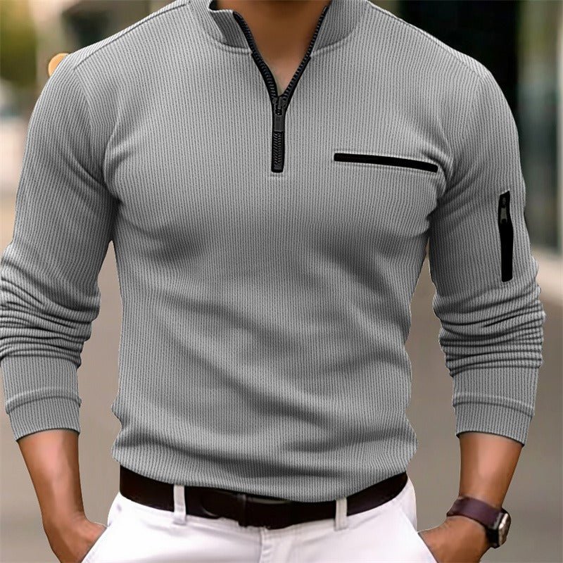 🧥 Camiseta de manga larga para hombre con cremallera – Moderna, masculina y elegante - vittoria stile