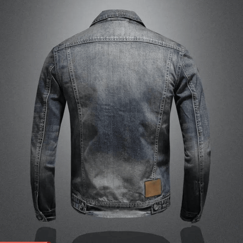 Chaqueta vaquera clásica con cremallera para Hombre - vittoria stile