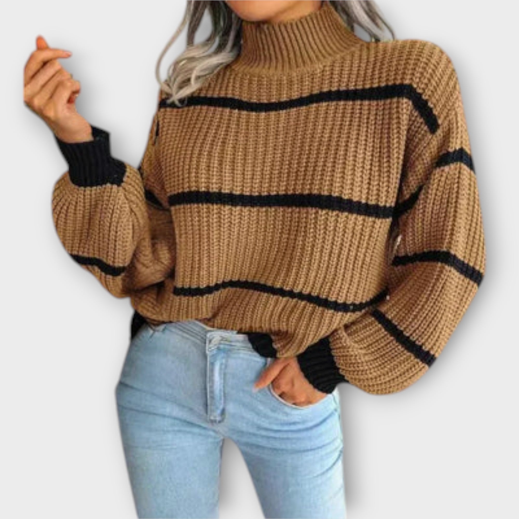 Chavala - suéter de cuello alto con rayas - vittoria stile