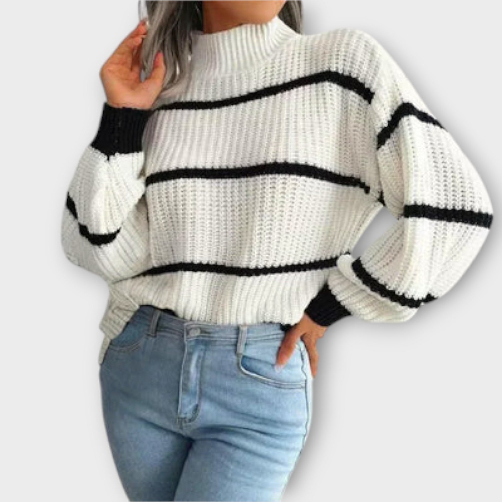 Chavala - suéter de cuello alto con rayas - vittoria stile