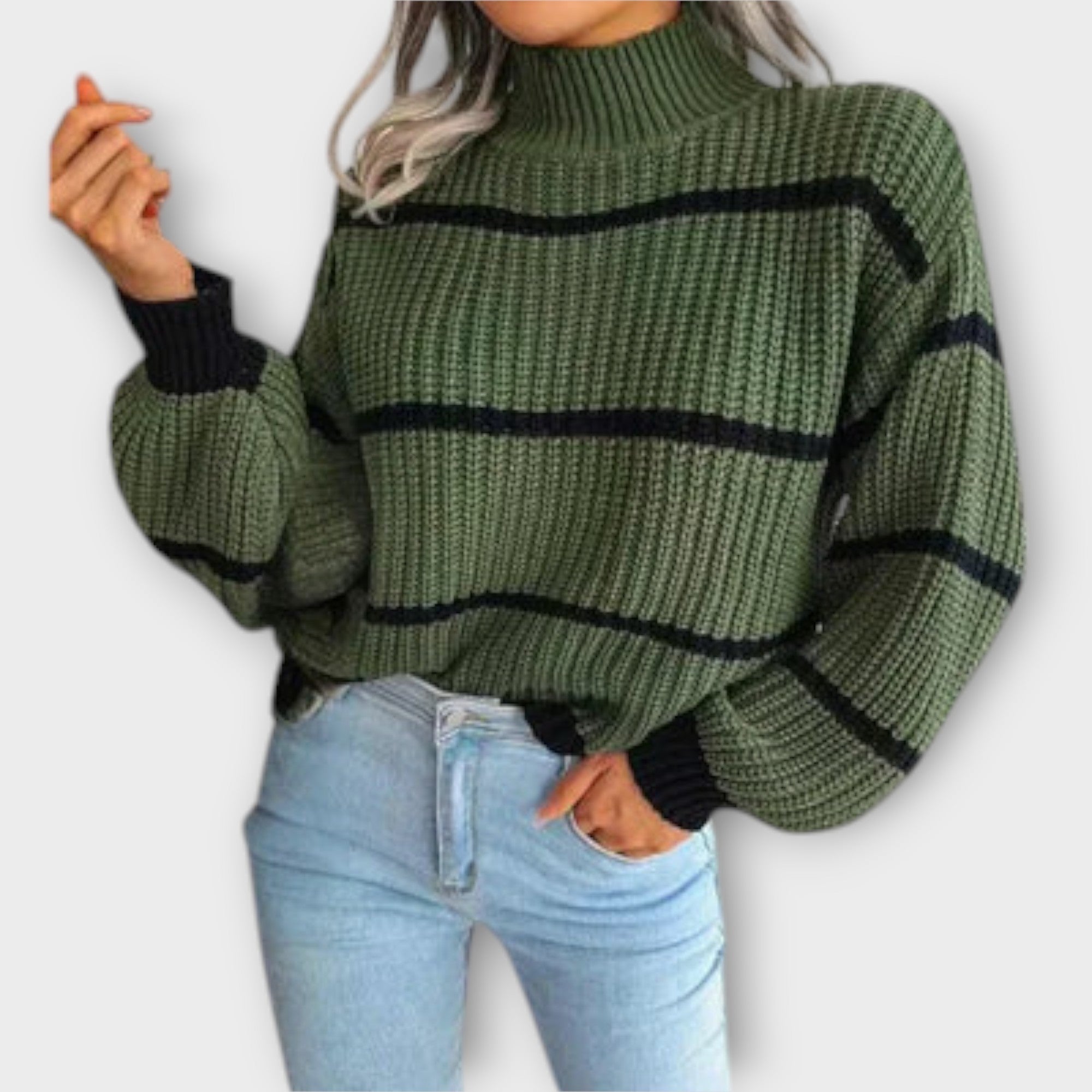 Chavala - suéter de cuello alto con rayas - vittoria stile