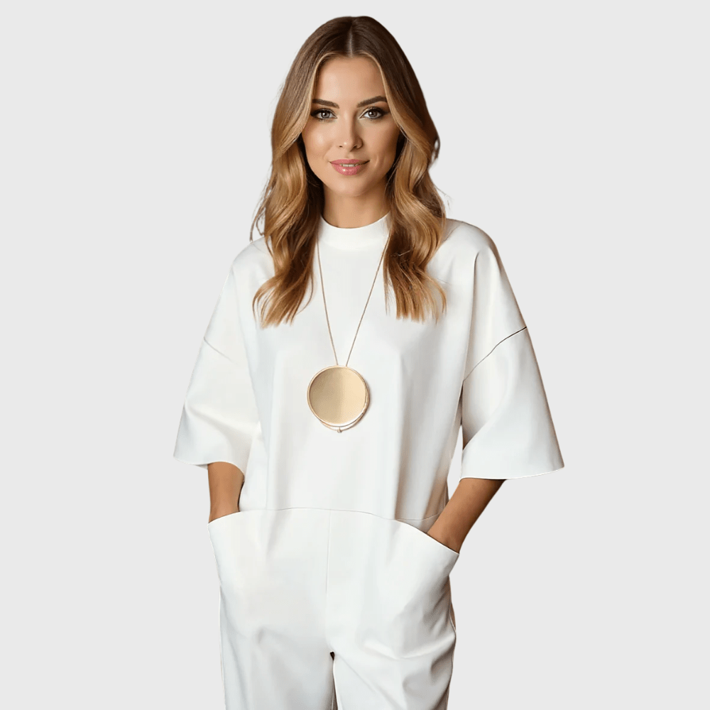 Claudia|Tuta Elegante a Maniche Corte - vittoria stile