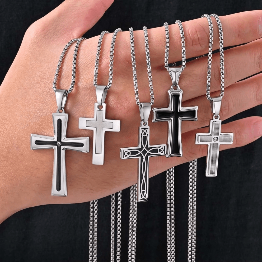 Colección Vittoria Fe — Collares de Cruz para Hombre - vittoria stile