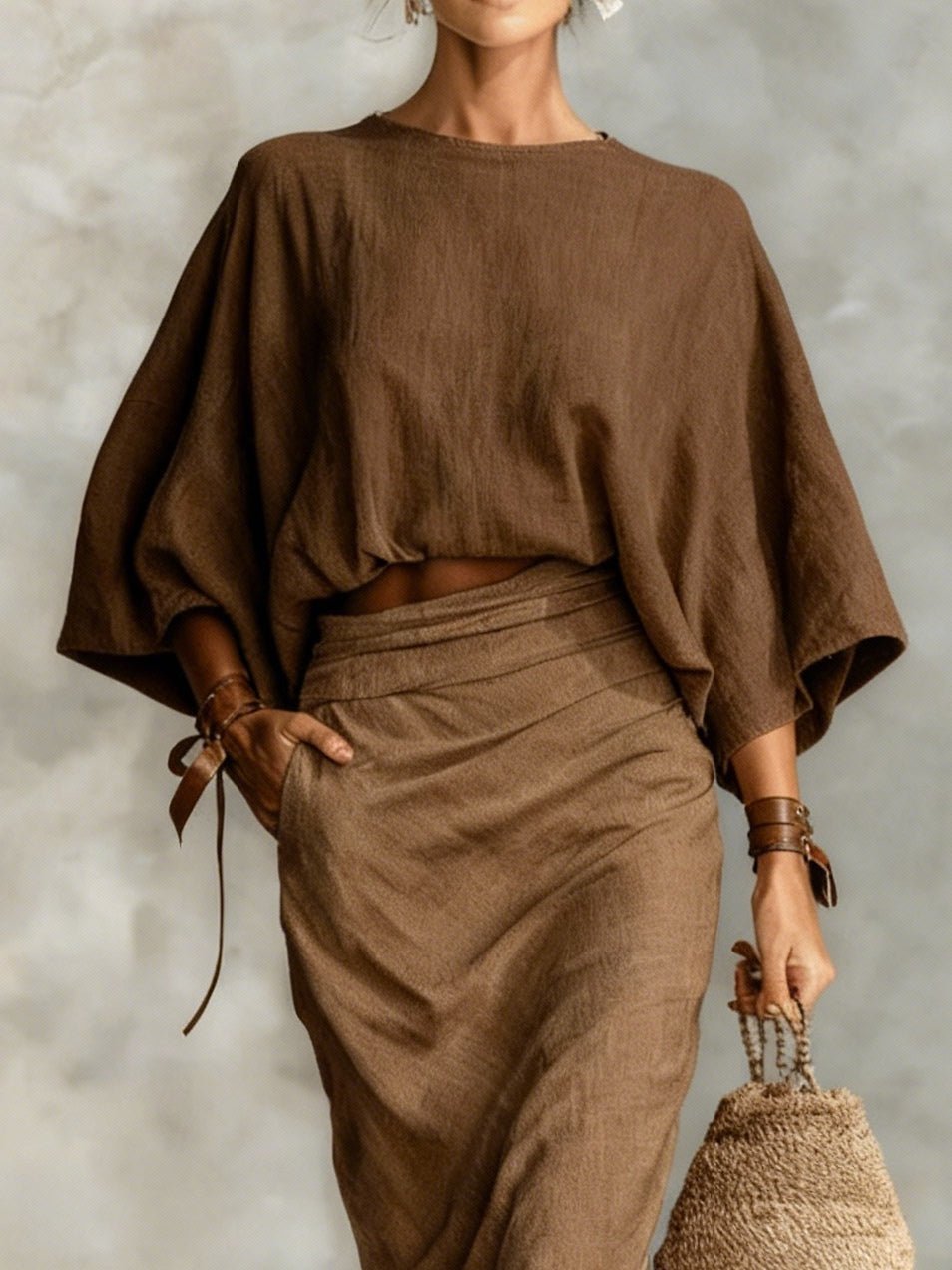 Conjunto de blusa con falda larga - vittoria stile