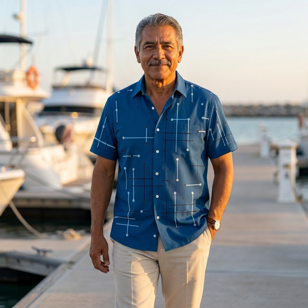 Camisa Horizonte™ – Corte Relajado y Estampado Geométrico