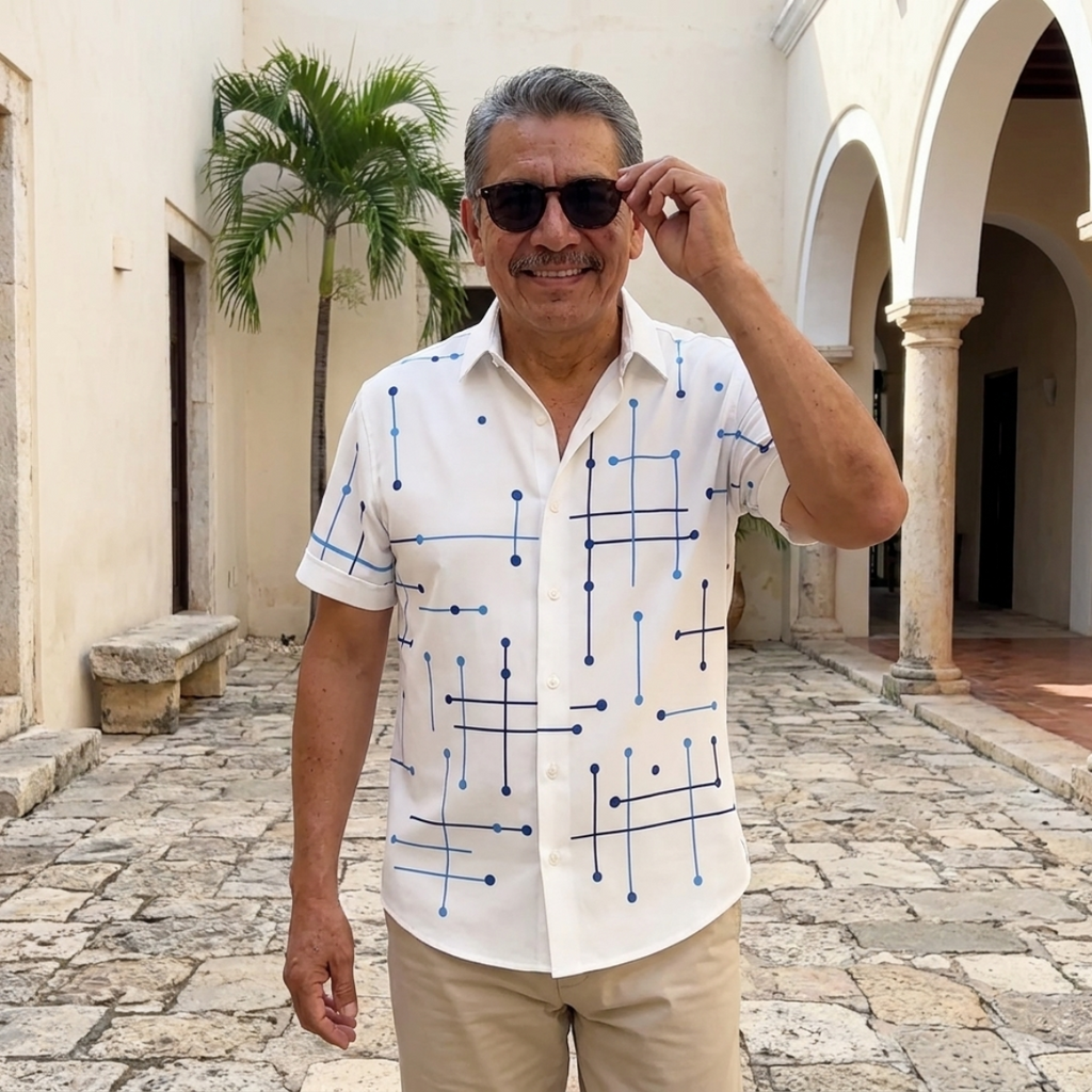 Camisa Horizonte™ – Corte Relajado y Estampado Geométrico