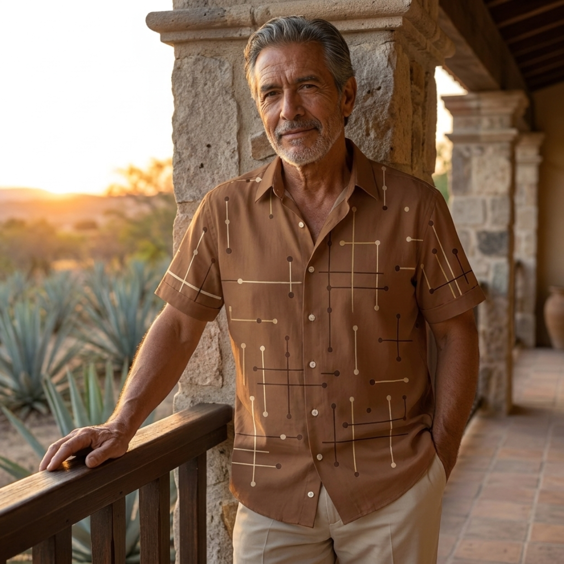Camisa Horizonte™ – Corte Relajado y Estampado Geométrico