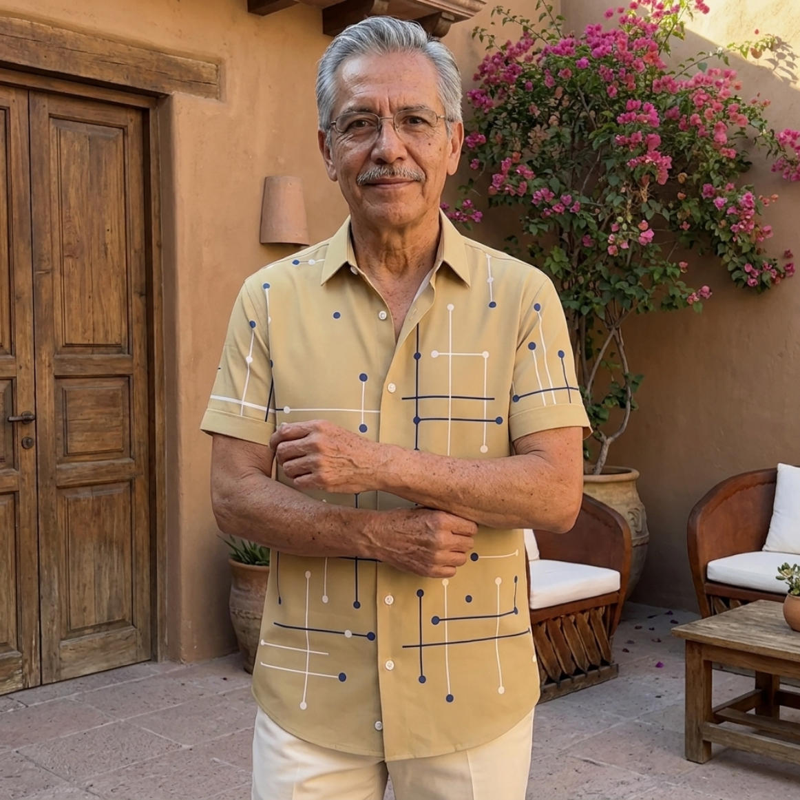 Camisa Horizonte™ – Corte Relajado y Estampado Geométrico