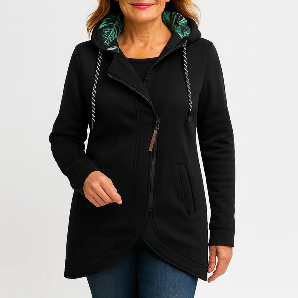 Eleonora™ – Abrigo de invierno con cremallera asimétrica - vittoria stile