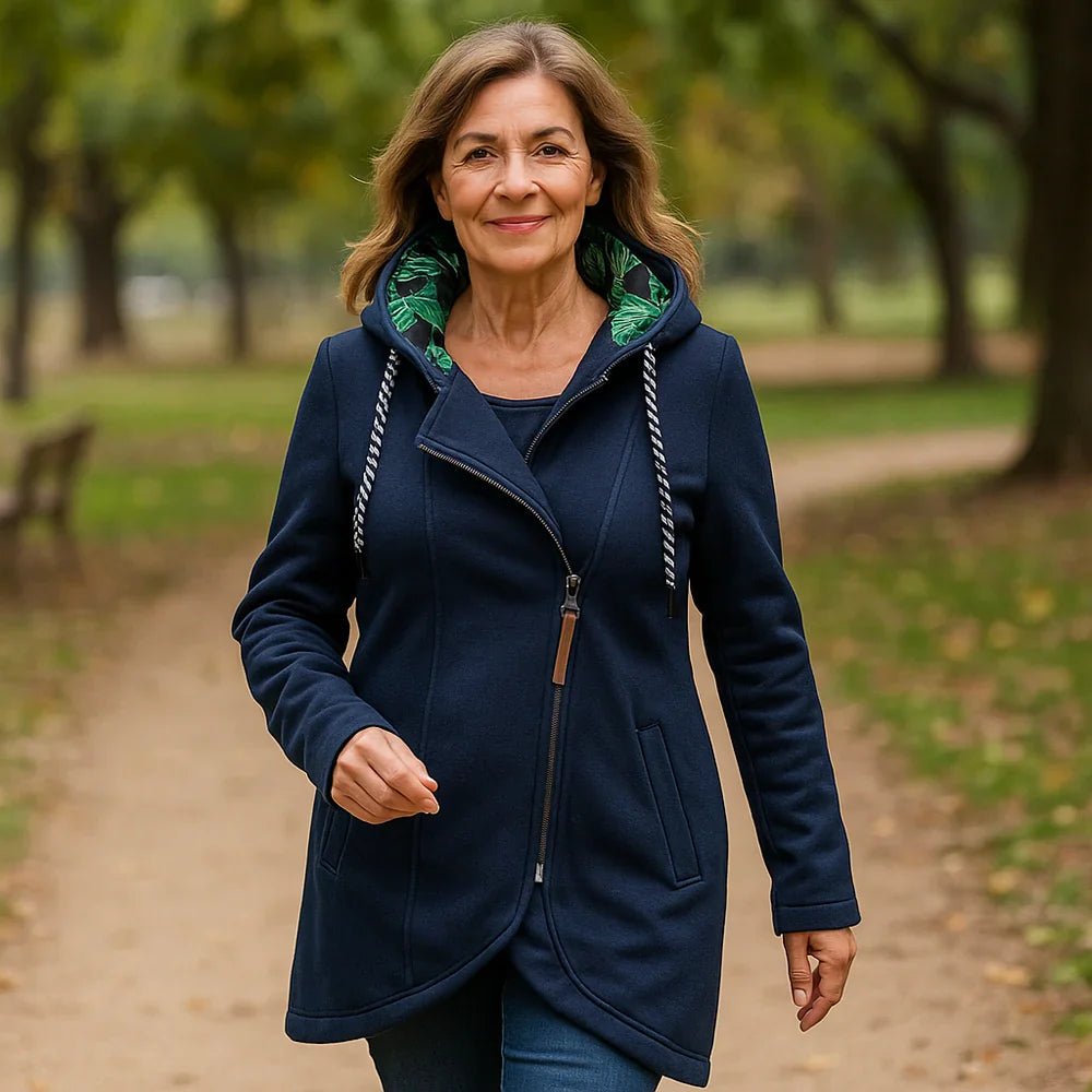 Eleonora™ – Abrigo de invierno con cremallera asimétrica - vittoria stile