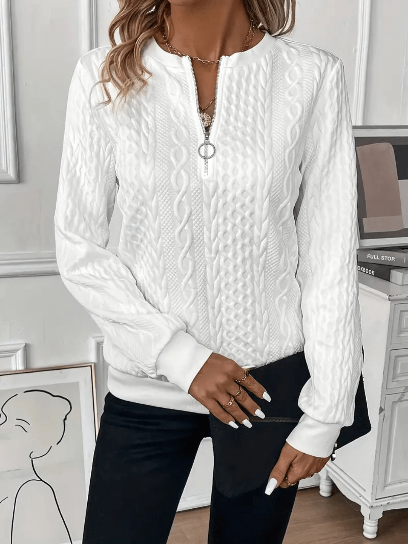 GIOIA™|CARDIGAN CON ZIP - vittoria stile
