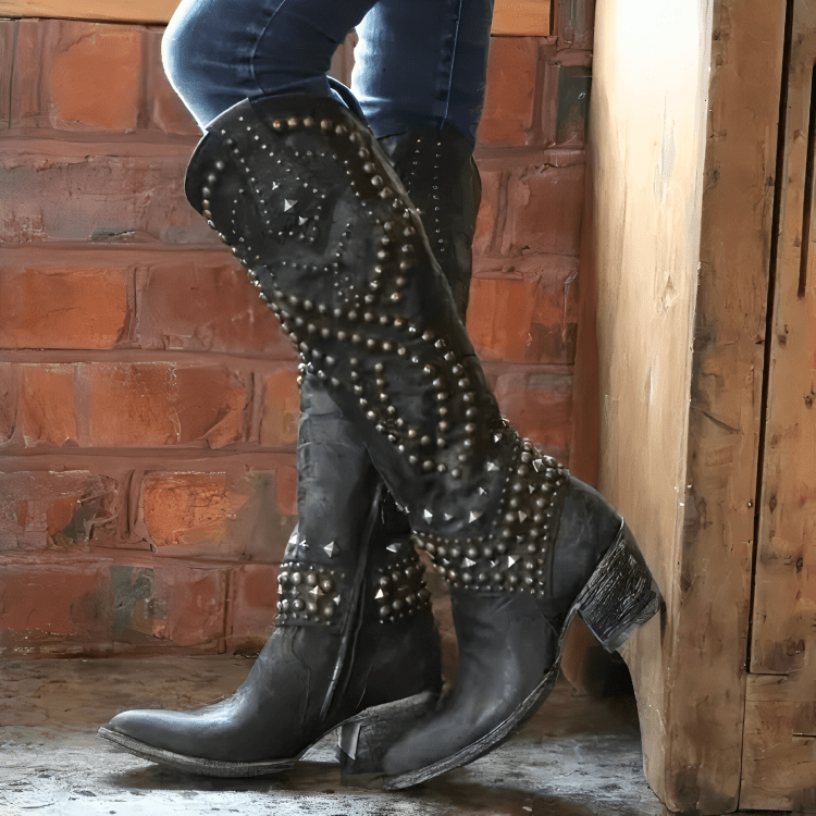 KATRIN™|STIVALI WESTERN ALTI - vittoria stile