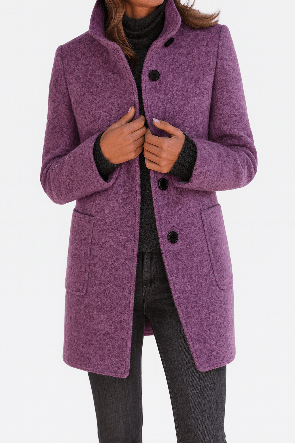 Lidia | Chaqueta de lana con cuello alto - vittoria stile