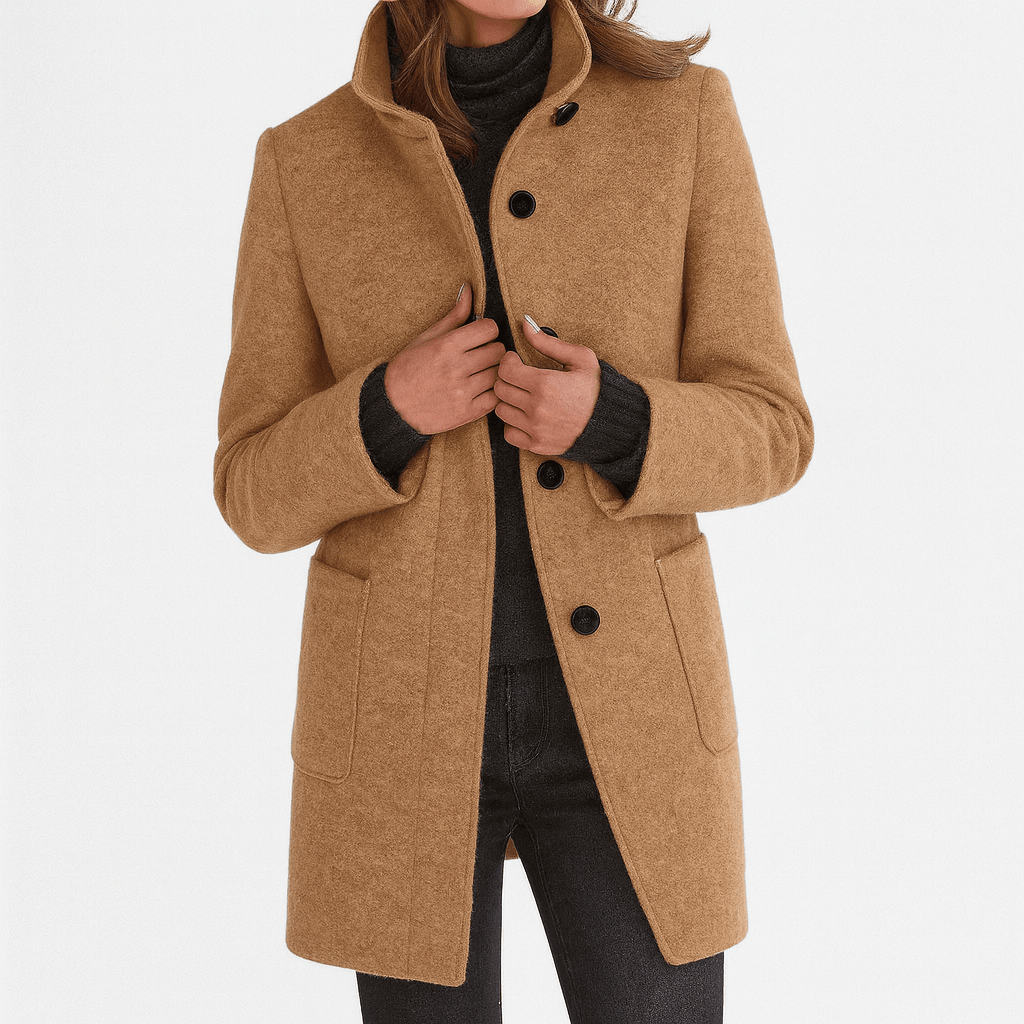 Lidia | Chaqueta de lana con cuello alto - vittoria stile