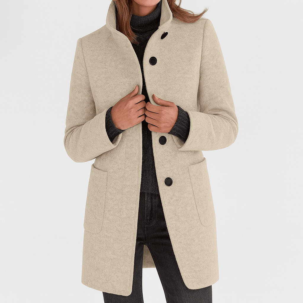 Lidia | Chaqueta de lana con cuello alto - vittoria stile