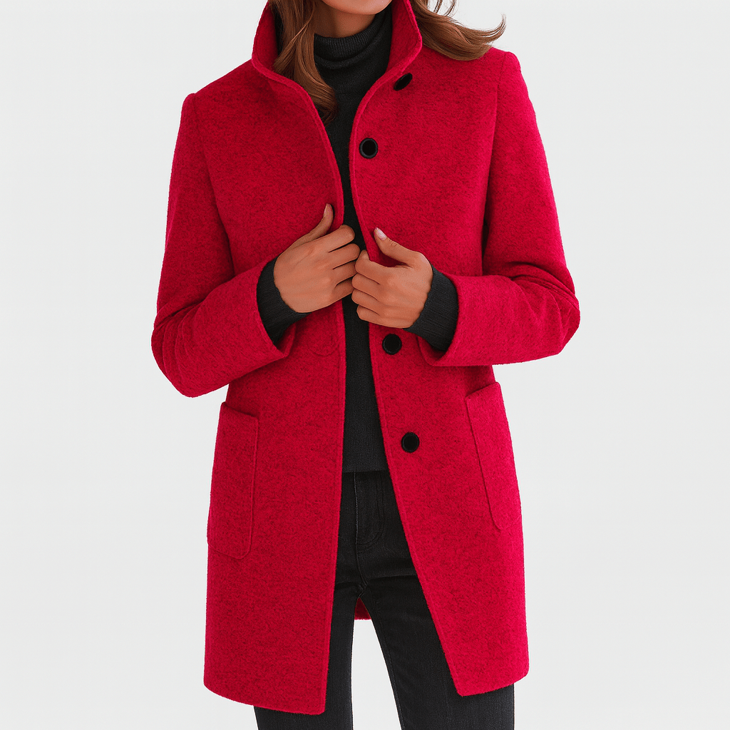 Lidia | Chaqueta de lana con cuello alto - vittoria stile