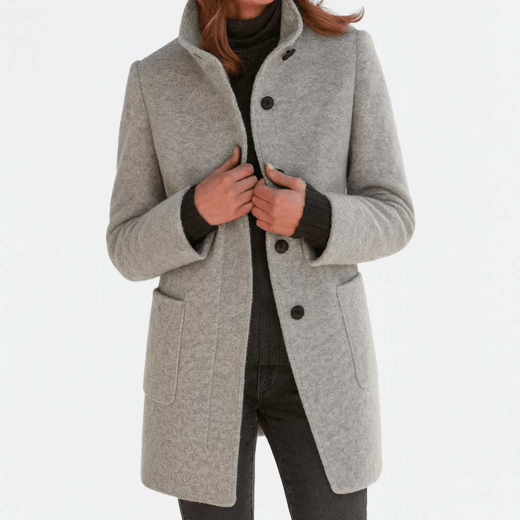Lidia | Chaqueta de lana con cuello alto - vittoria stile