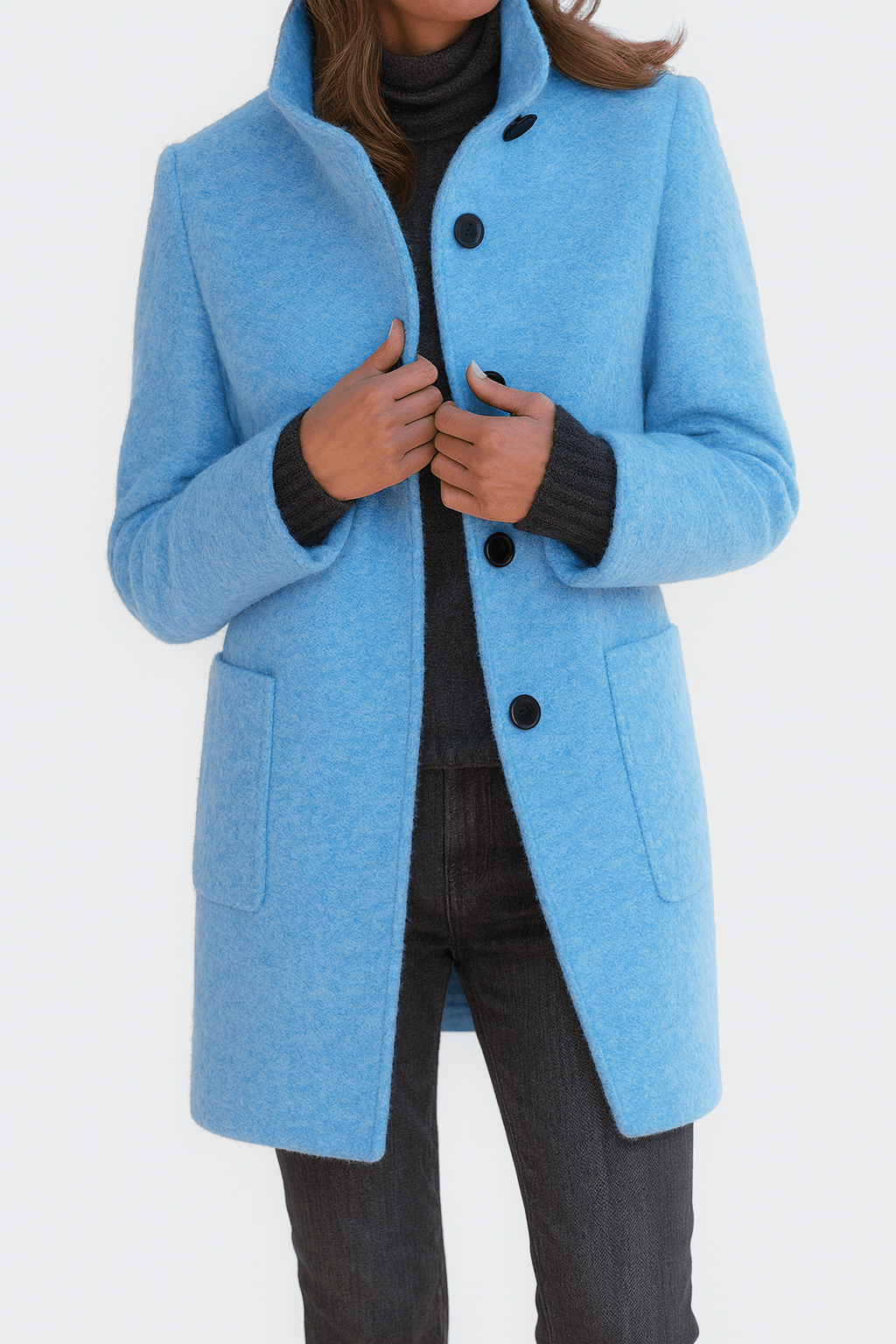Lidia | Chaqueta de lana con cuello alto - vittoria stile