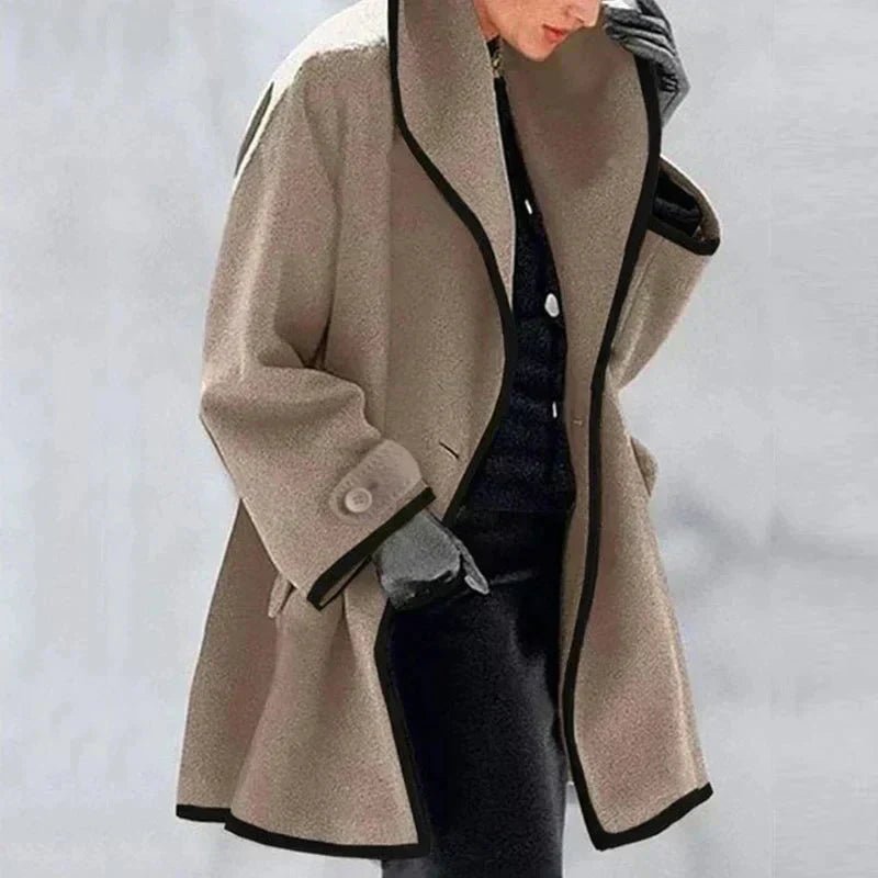 Liora | Abrigo de Lana con Detalles en Contraste - vittoria stile