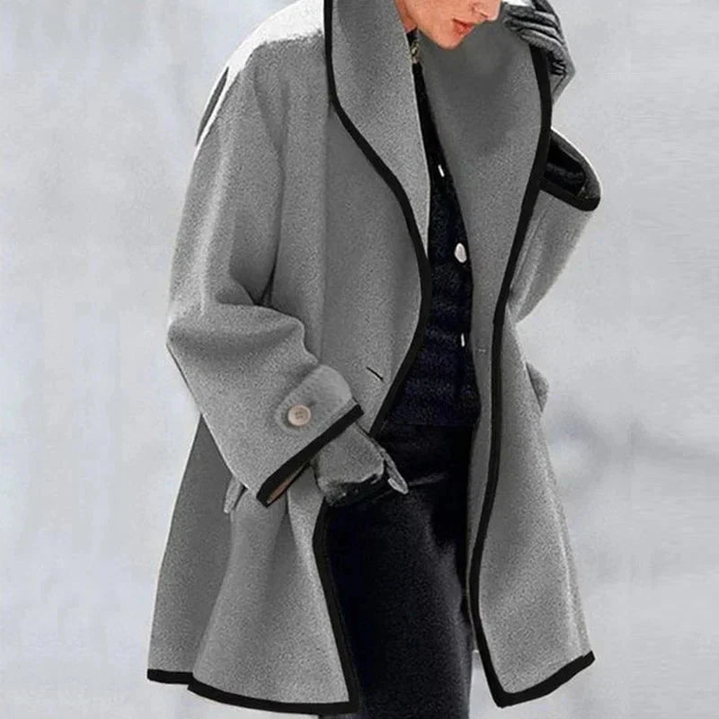 Liora | Abrigo de Lana con Detalles en Contraste - vittoria stile
