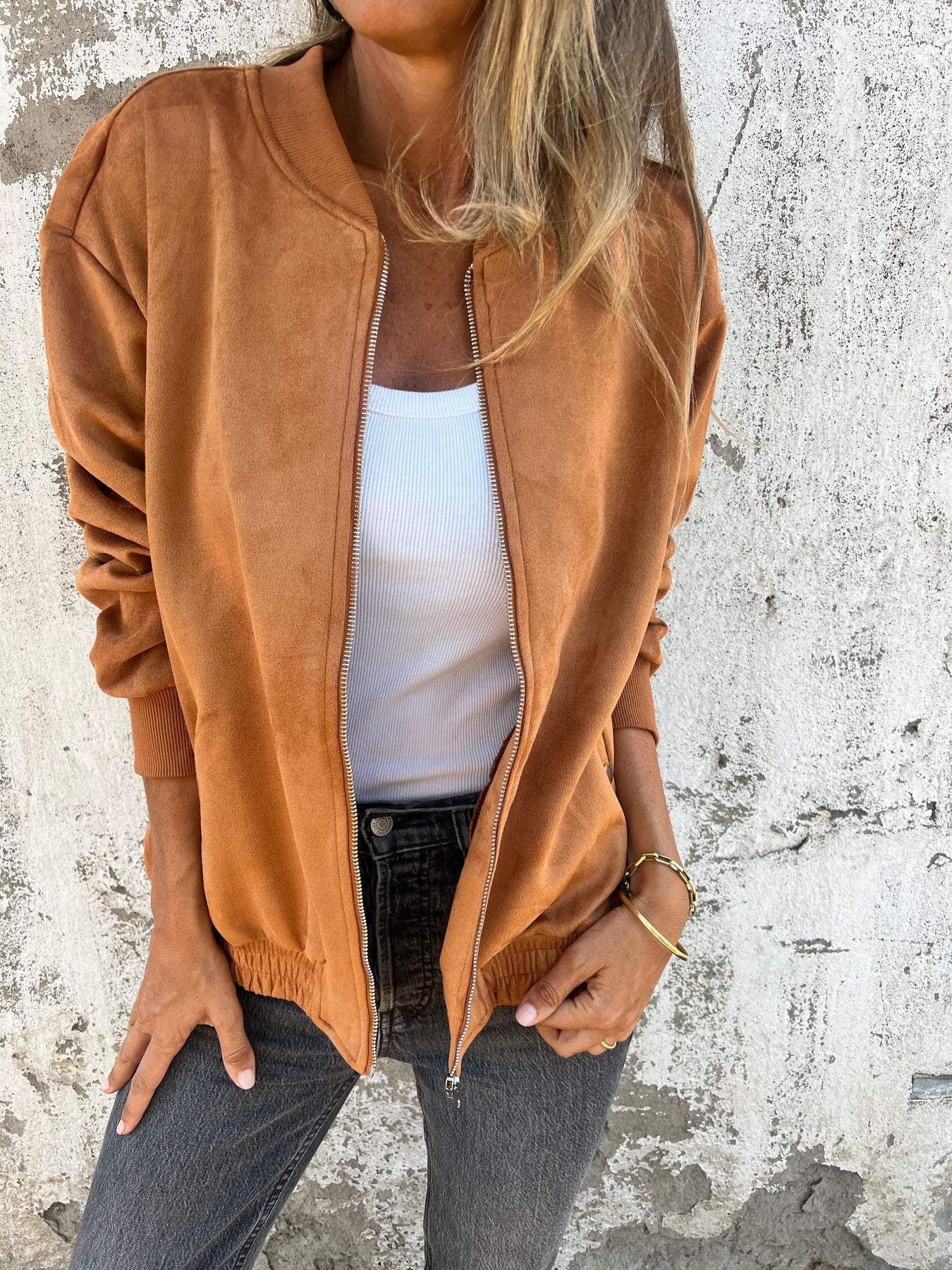 Luciana | Chaqueta Bomber de Ante - vittoria stile