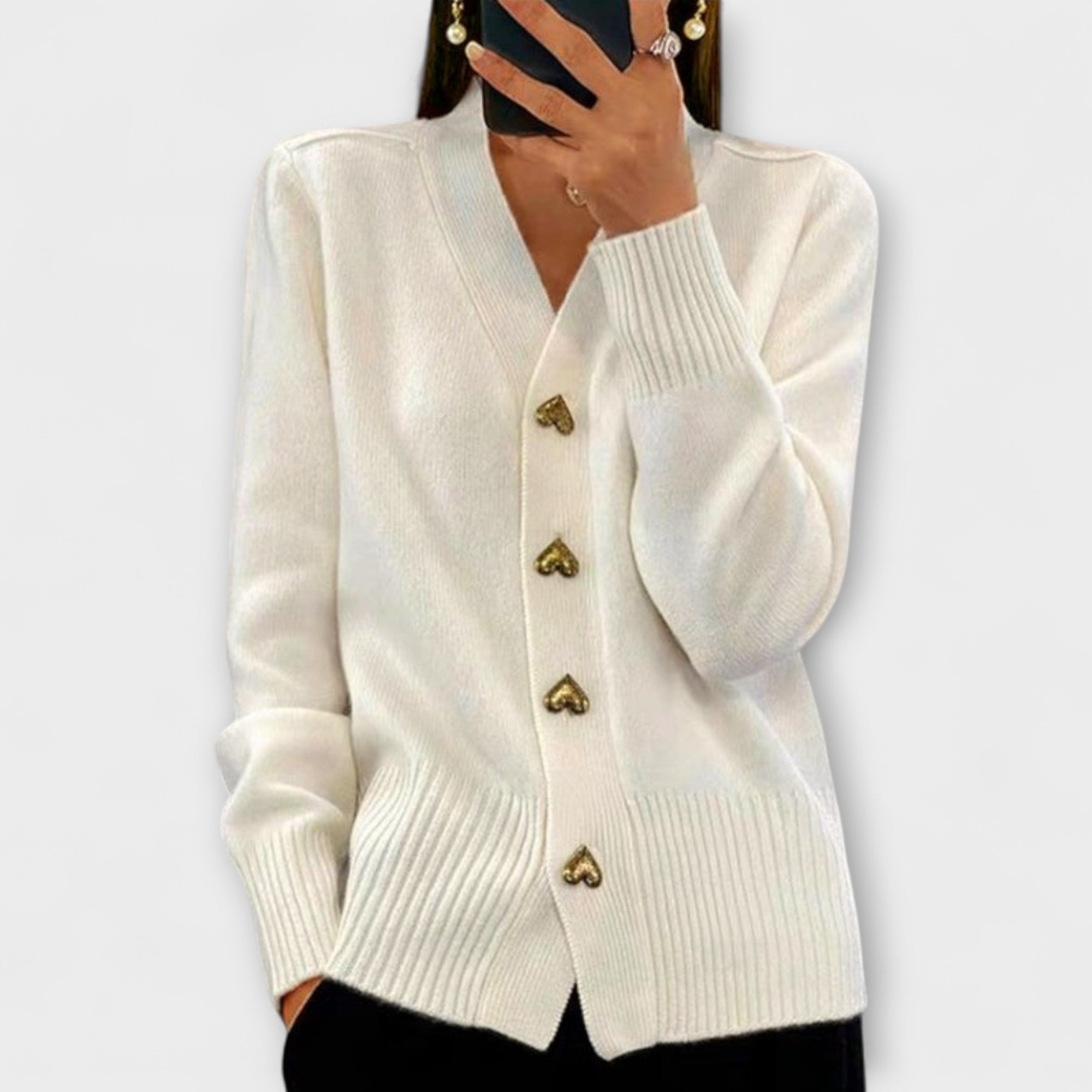 Marij – suéter de mujer con escote en V de estilo vintage - vittoria stile