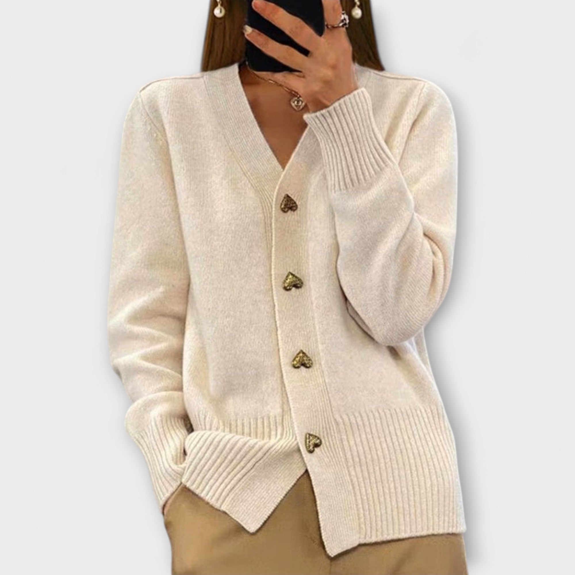 Marij – suéter de mujer con escote en V de estilo vintage - vittoria stile