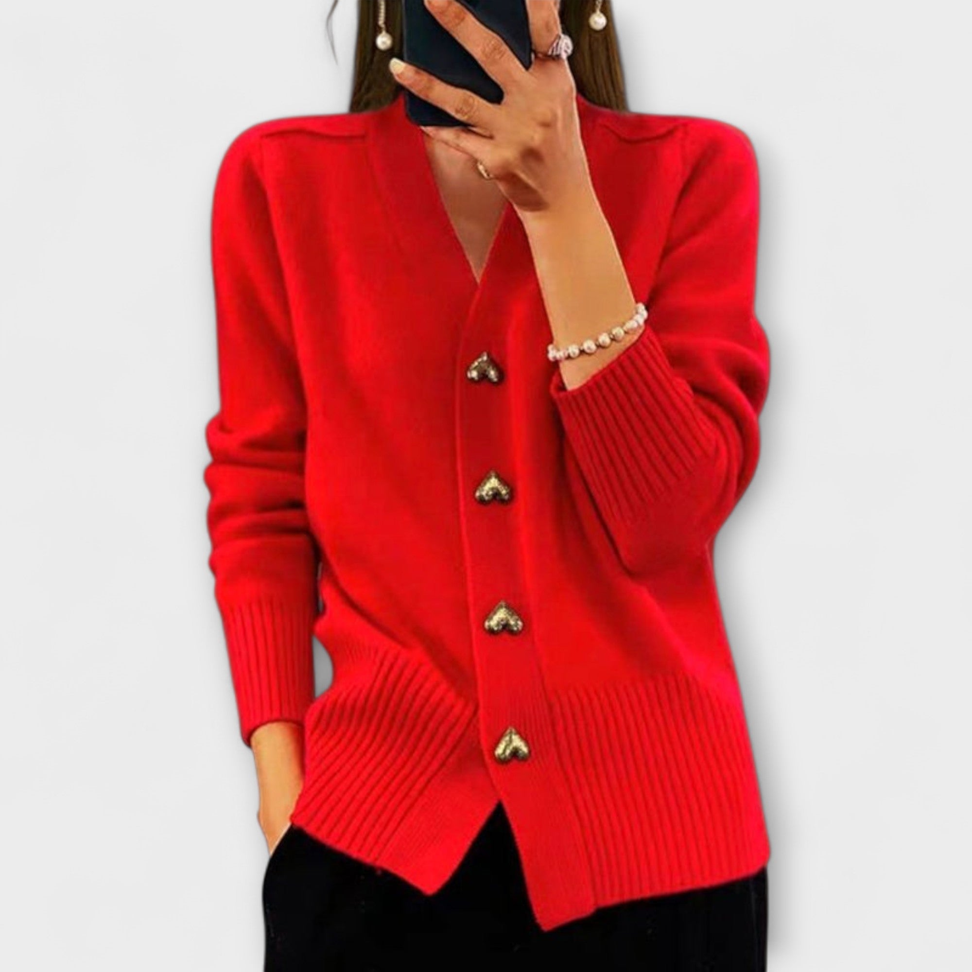 Marij – suéter de mujer con escote en V de estilo vintage - vittoria stile