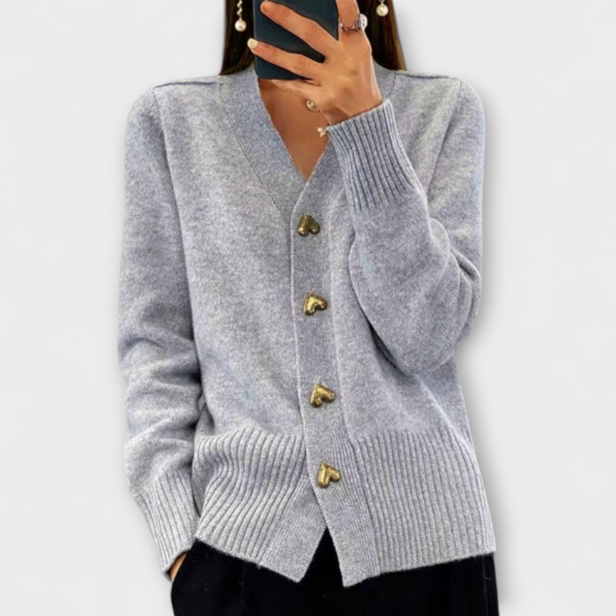 Marij – suéter de mujer con escote en V de estilo vintage - vittoria stile