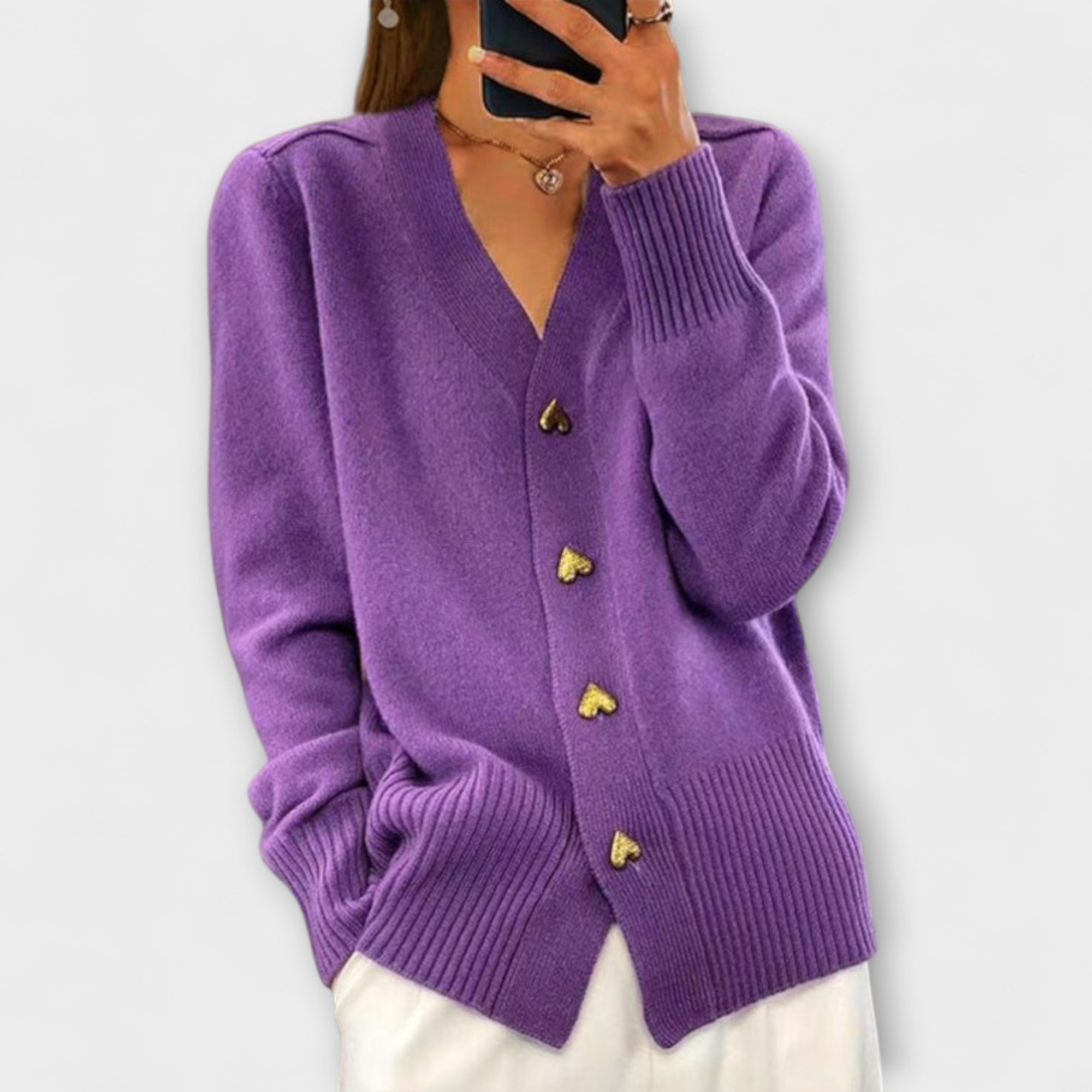 Marij – suéter de mujer con escote en V de estilo vintage - vittoria stile