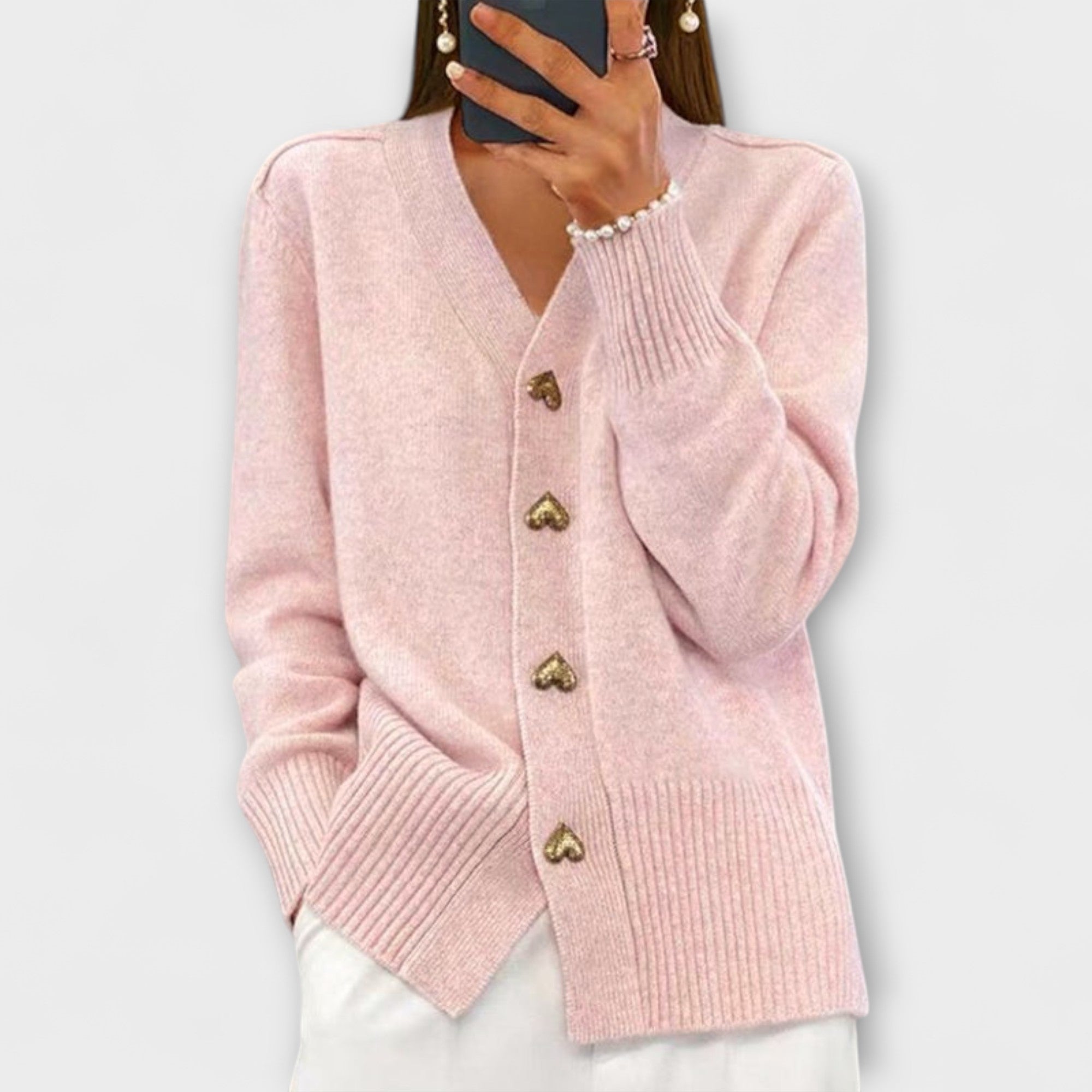 Marij – suéter de mujer con escote en V de estilo vintage - vittoria stile