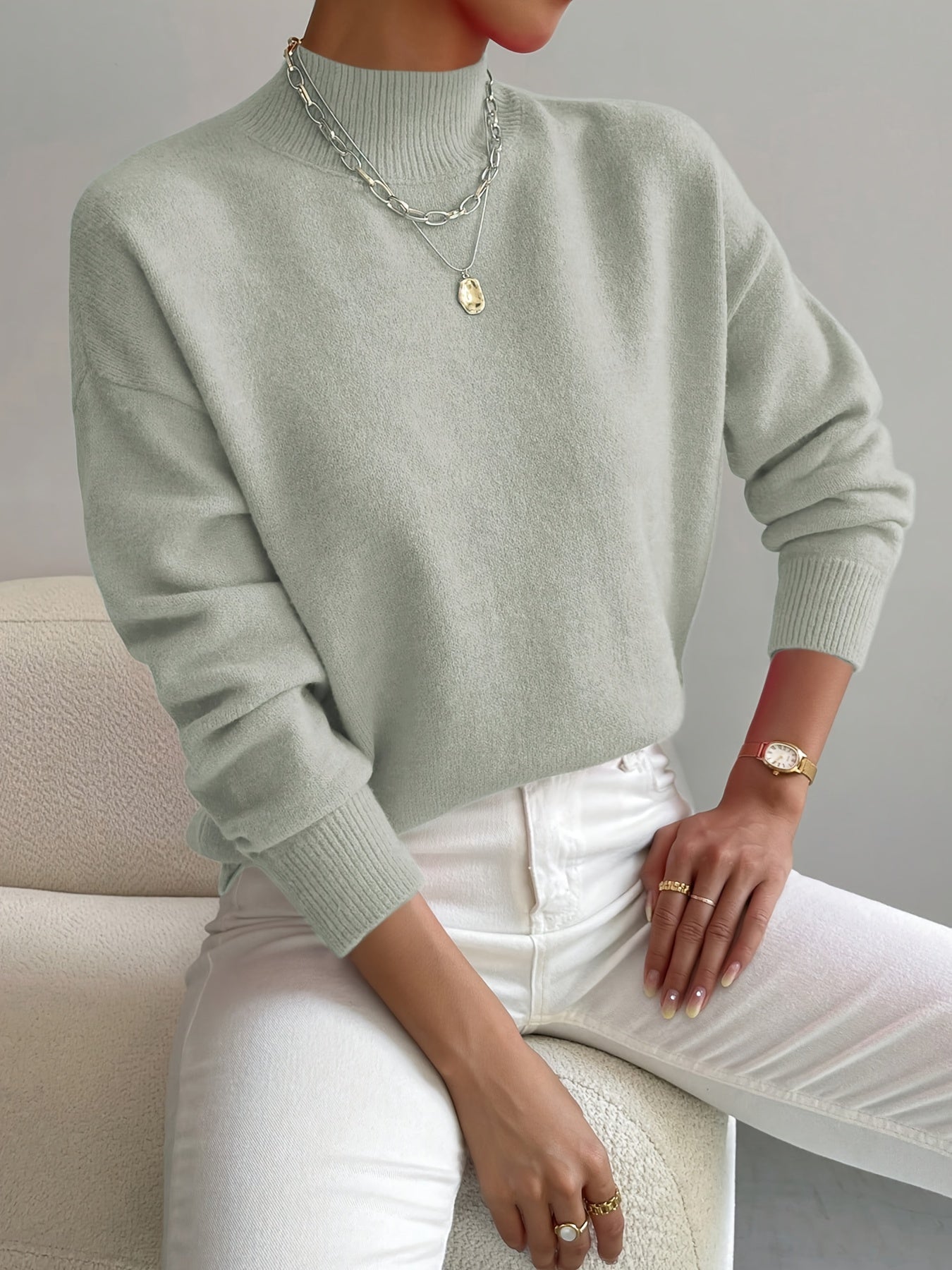 Marilena | Suéter de cuello alto elegante - vittoria stile