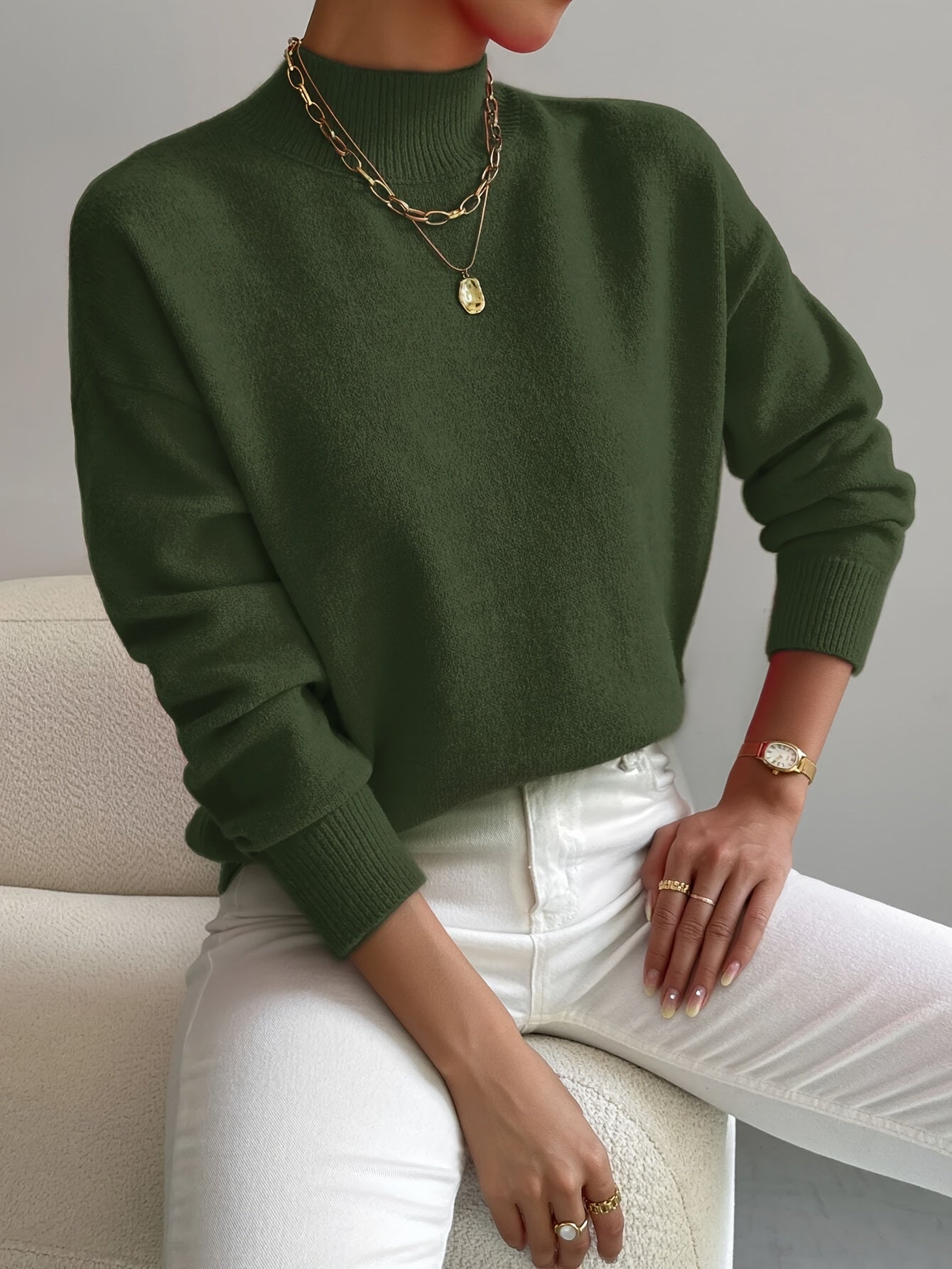 Marilena | Suéter de cuello alto elegante - vittoria stile
