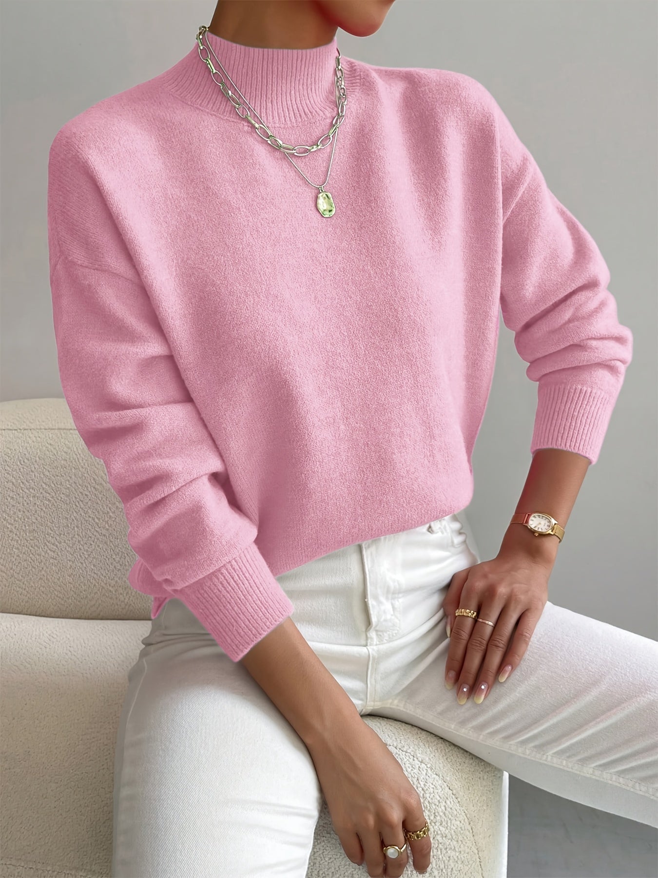 Marilena | Suéter de cuello alto elegante - vittoria stile