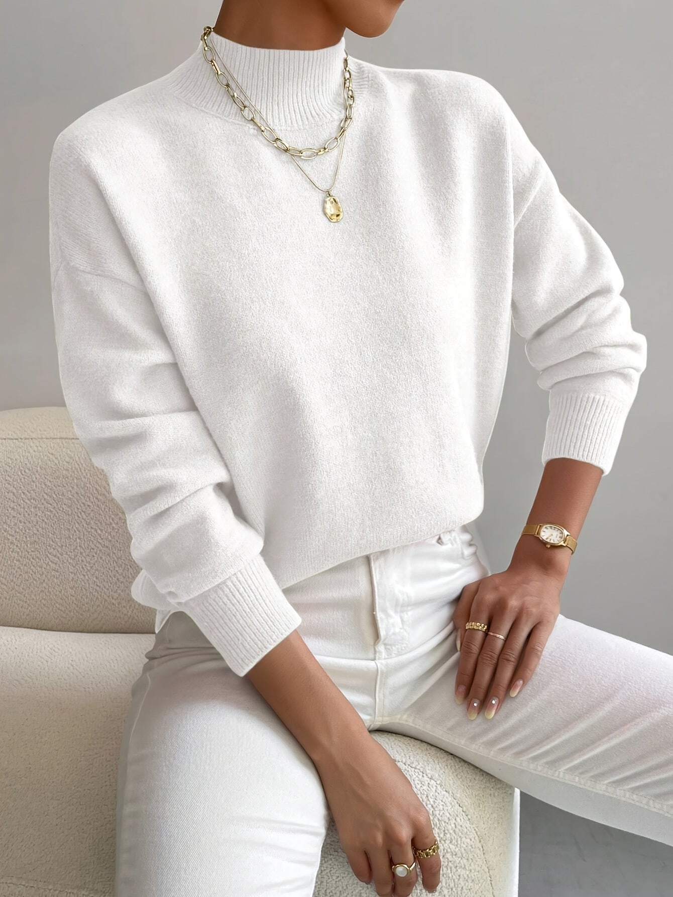 Marilena | Suéter de cuello alto elegante - vittoria stile