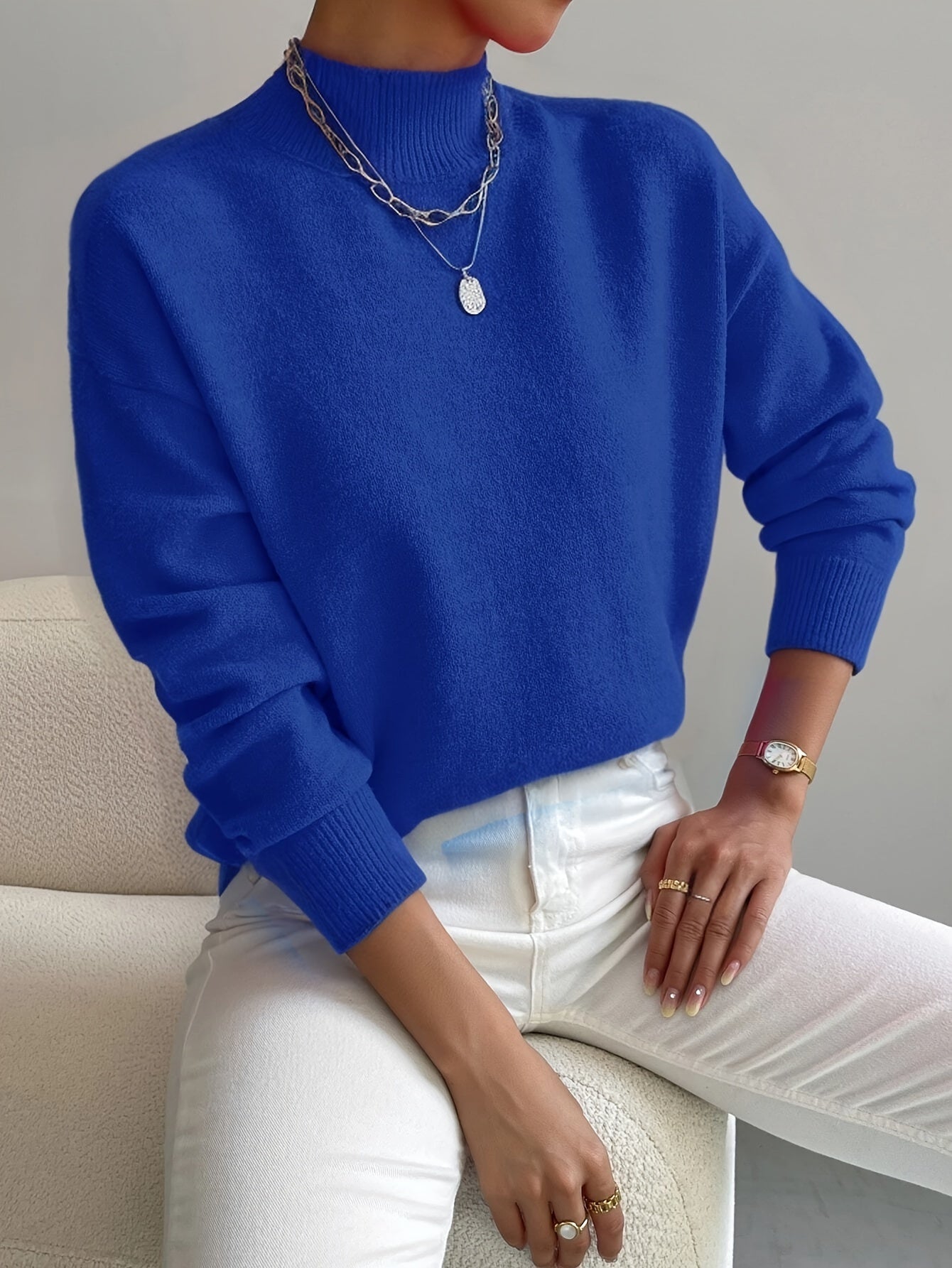 Marilena | Suéter de cuello alto elegante - vittoria stile