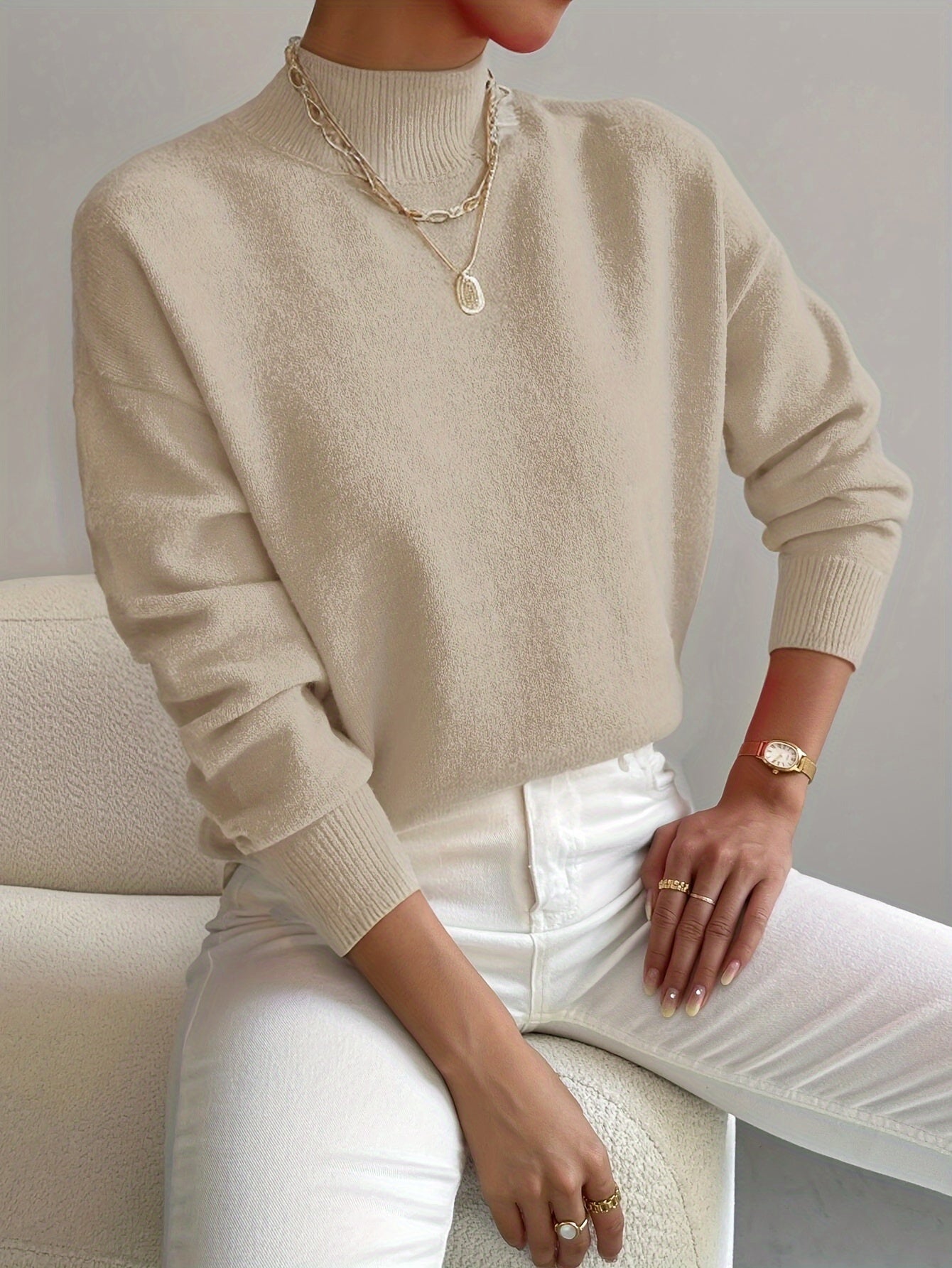 Marilena | Suéter de cuello alto elegante - vittoria stile