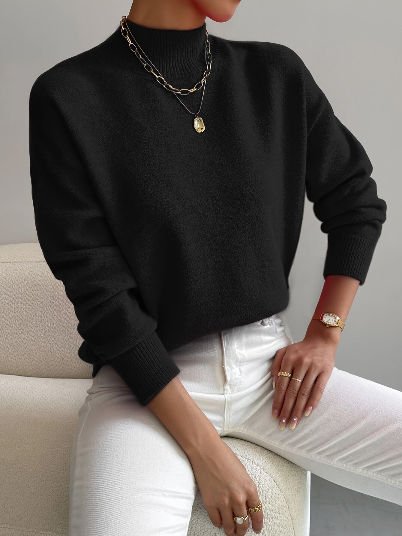 Marilena | Suéter de cuello alto elegante - vittoria stile