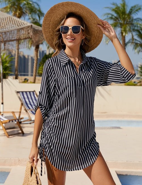 Megan | Camisa de playa ligera con cintura ajustable - vittoria stile