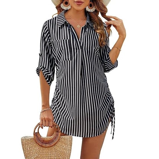 Megan | Camisa de playa ligera con cintura ajustable - vittoria stile