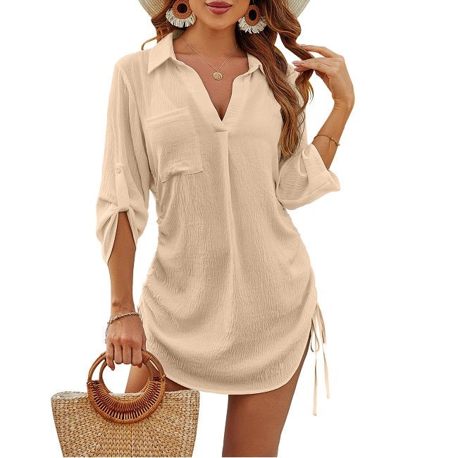 Megan | Camisa de playa ligera con cintura ajustable - vittoria stile