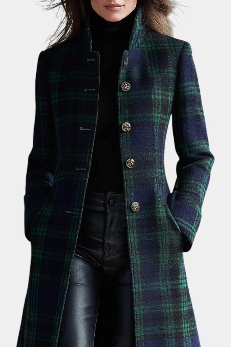 Milton | Abrigo Midi a Cuadros Bicolor - vittoria stile