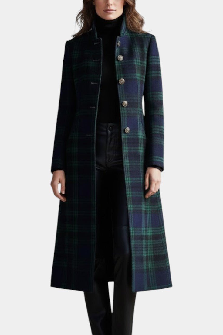 Milton | Abrigo Midi a Cuadros Bicolor - vittoria stile