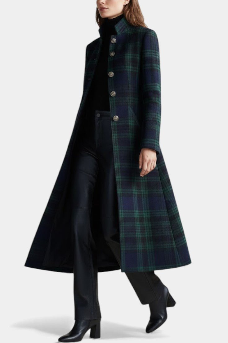 Milton | Abrigo Midi a Cuadros Bicolor - vittoria stile