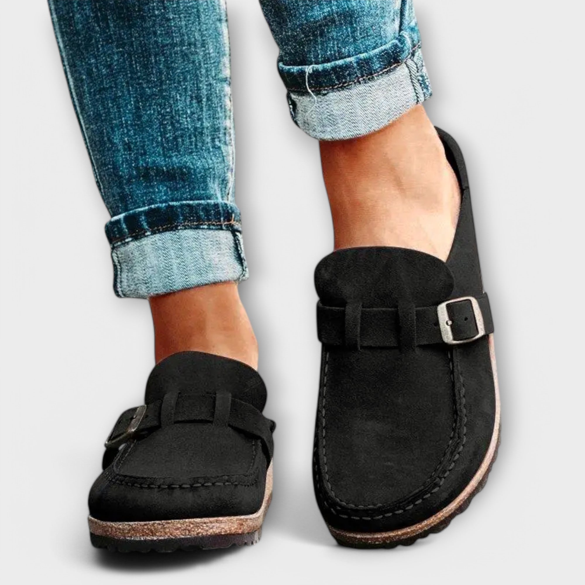 Mocasines ortopédicos para mujer con hebilla decorativa - vittoria stile