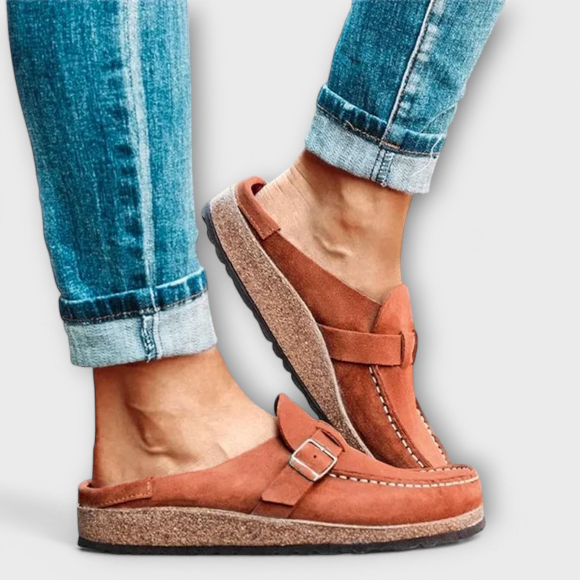 Mocasines ortopédicos para mujer con hebilla decorativa - vittoria stile